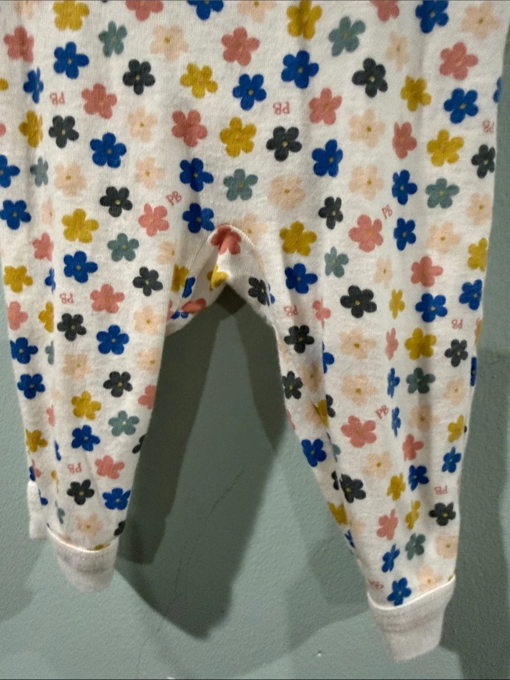 Petit Bateau Cream Floral romper with Multicolor Flowers